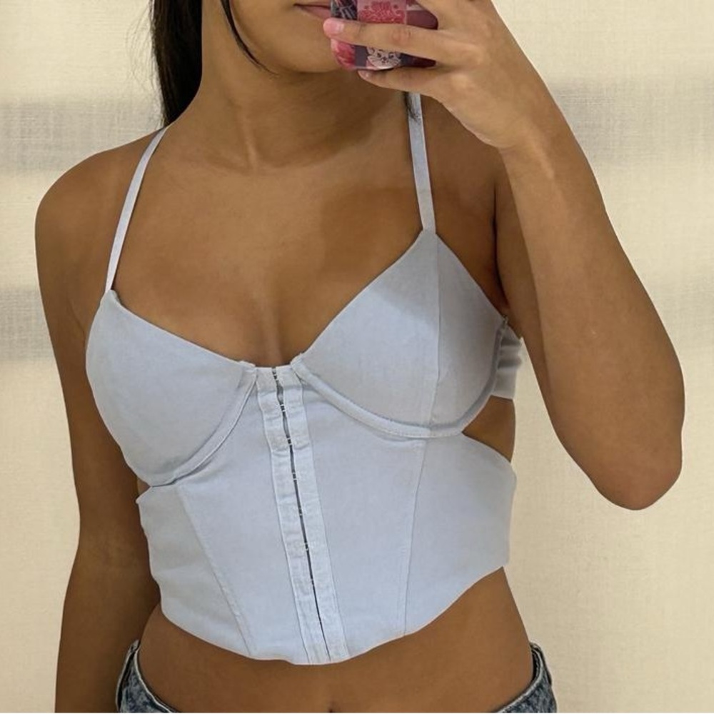 Garage Bianca Cut Out Corset in Blue | Small Garage Top